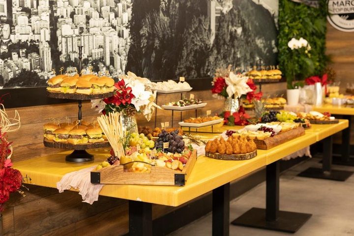 An MTB catering table set up at a real event